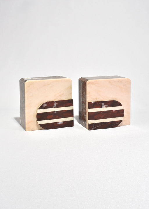 Deco Mixed Stone Bookends