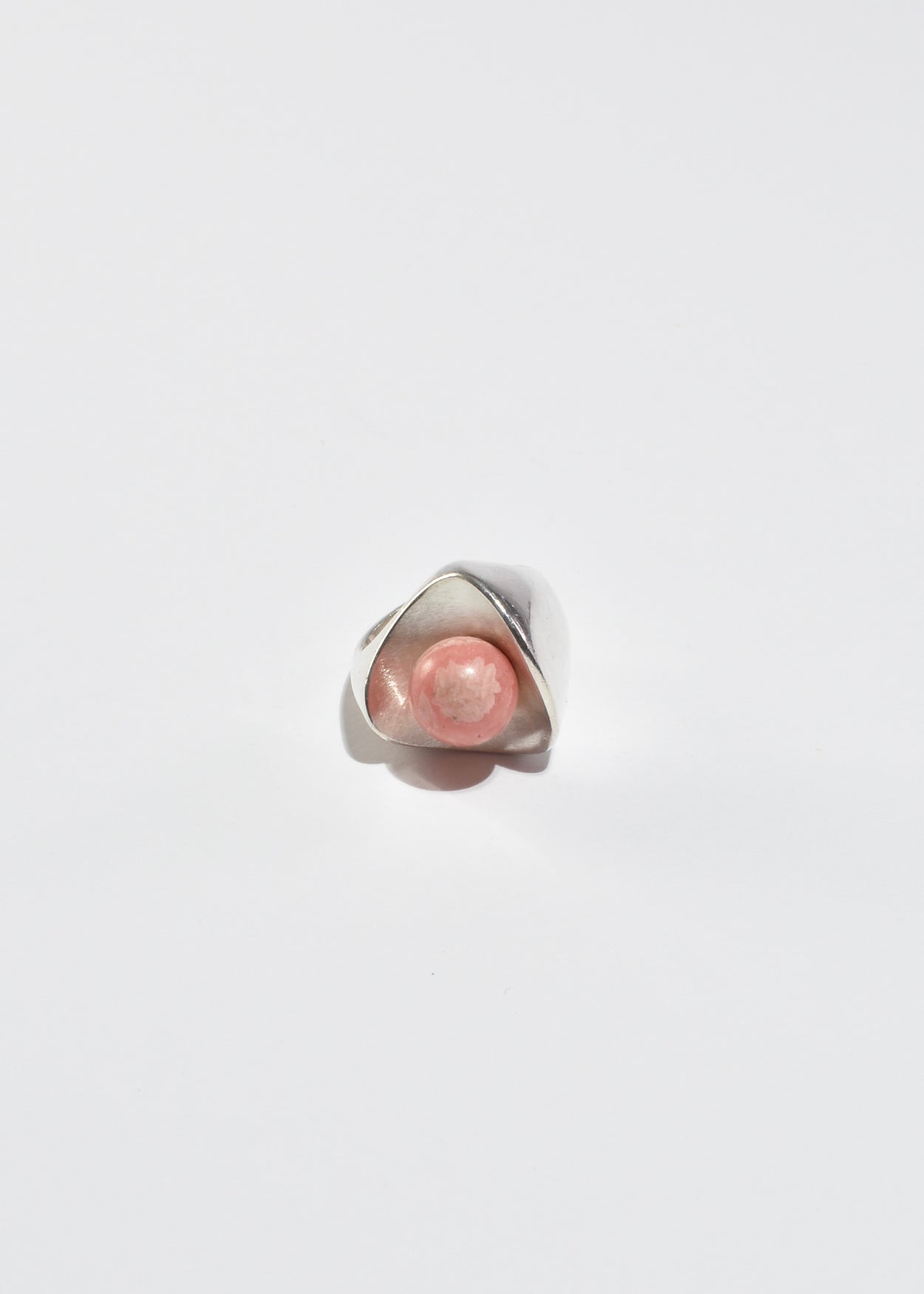 Modernist Rhodochrosite Ring