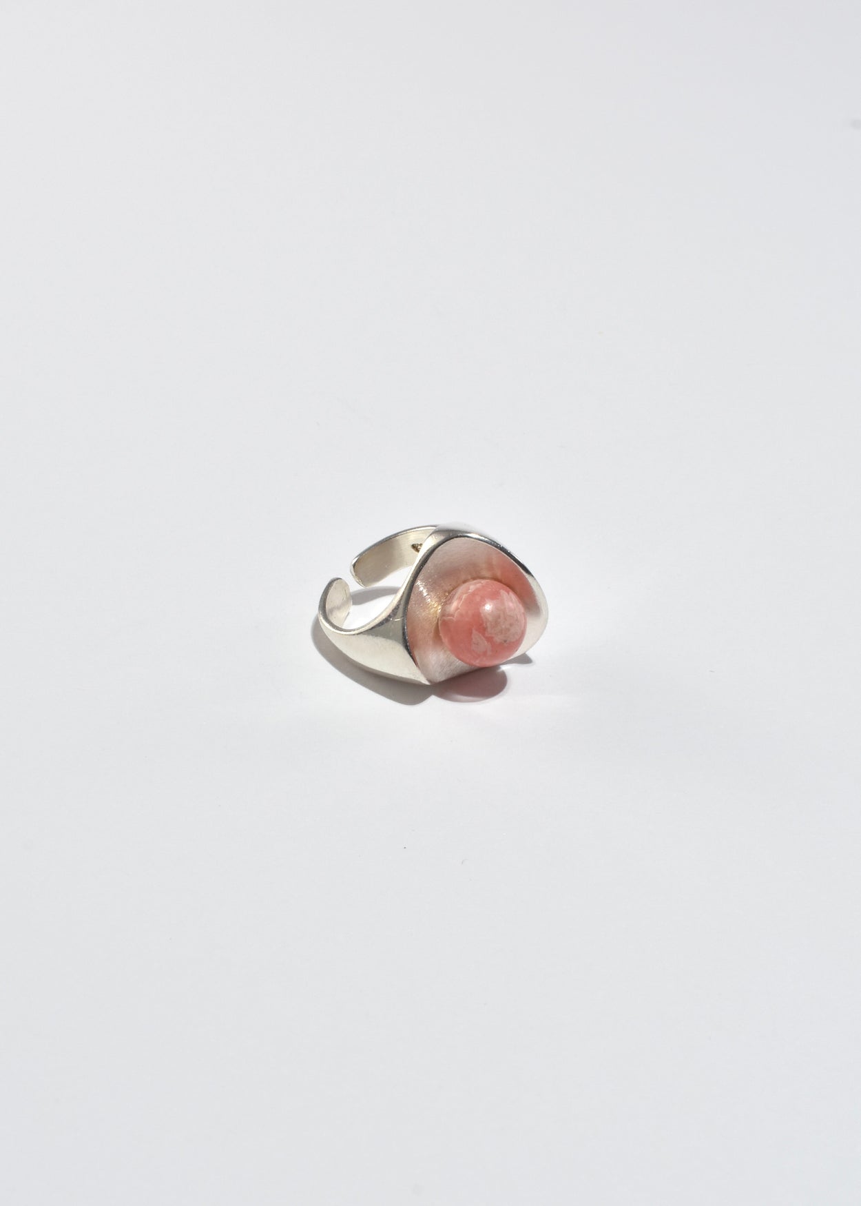 Modernist Rhodochrosite Ring