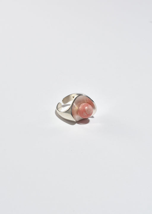Modernist Rhodochrosite Ring