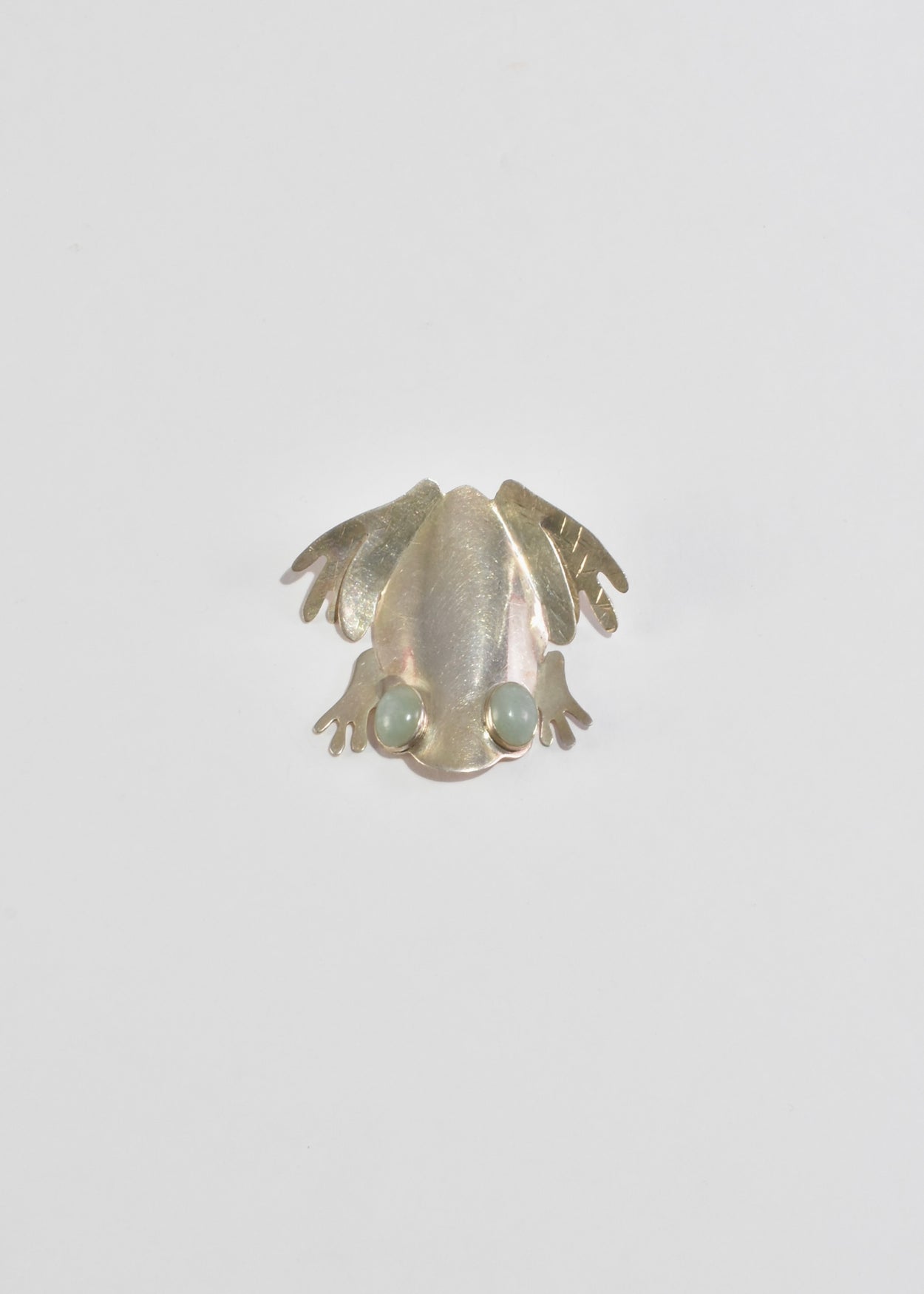 Aventurine Frog Brooch
