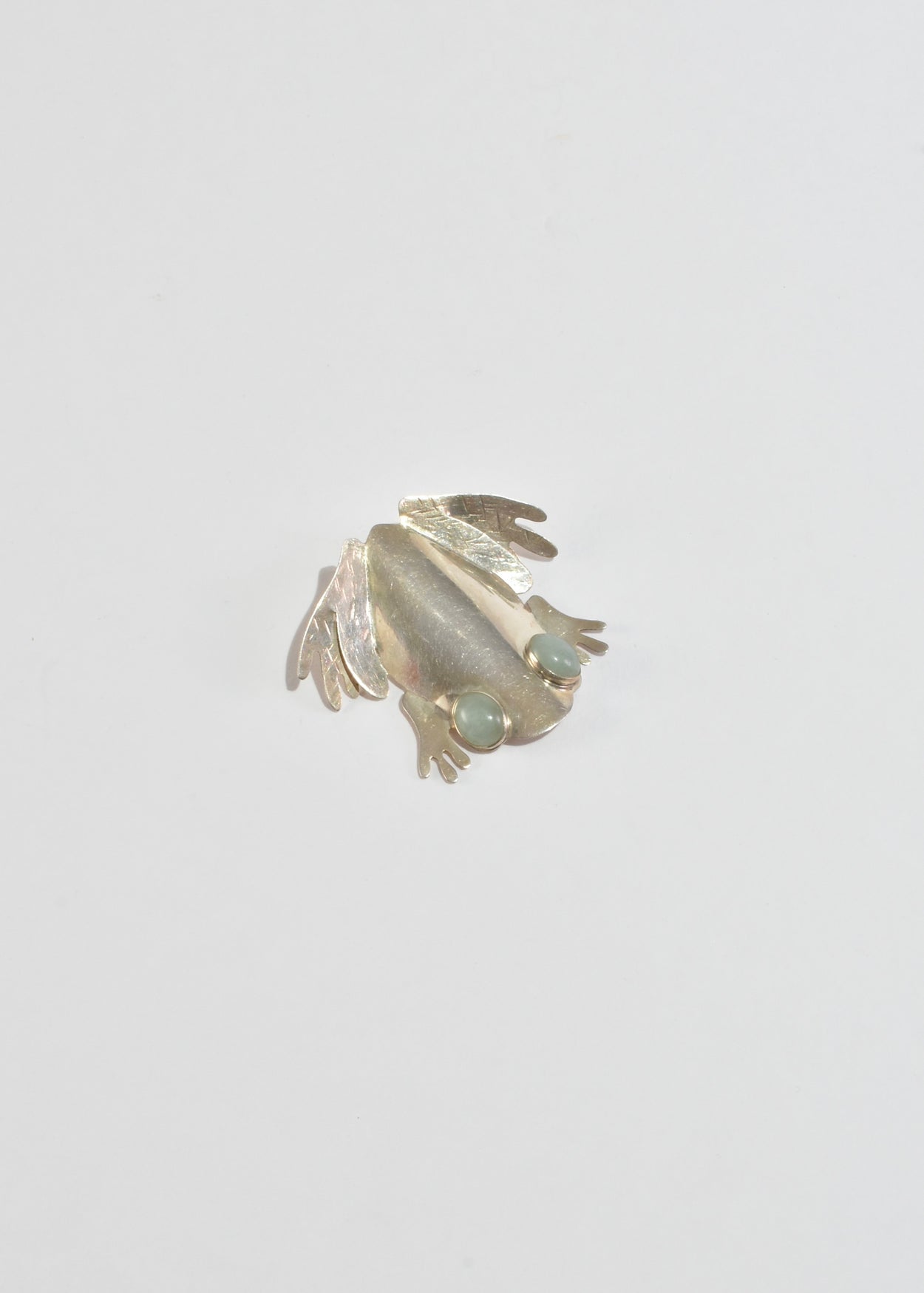 Aventurine Frog Brooch