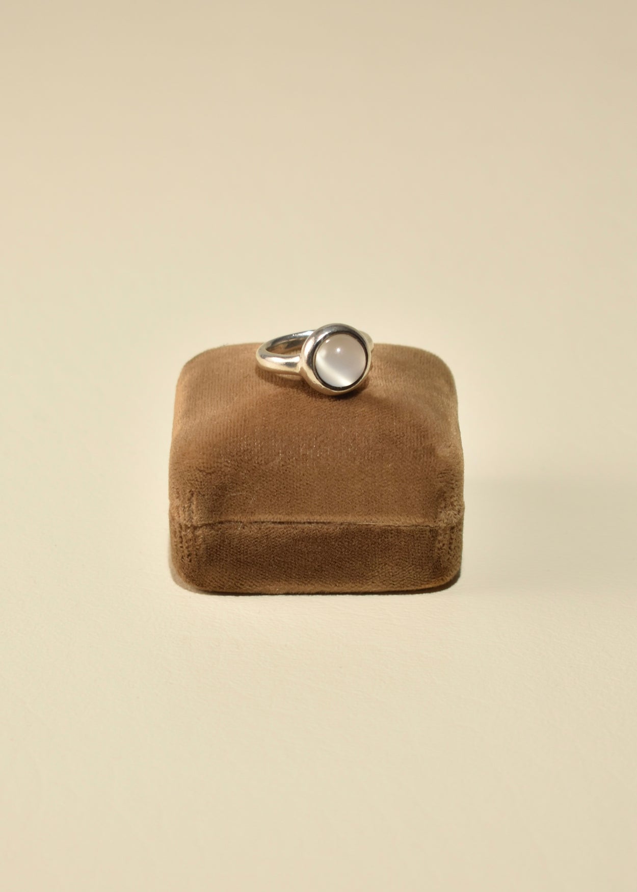 Round Moonstone Ring