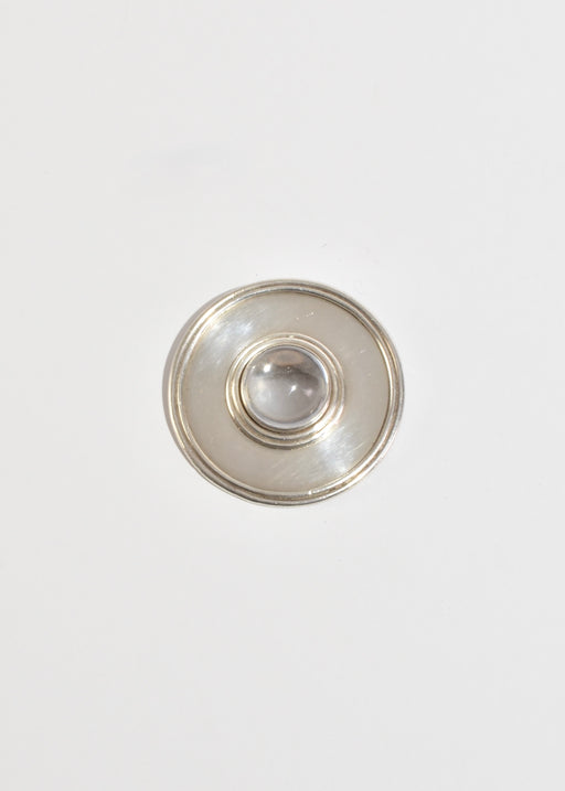 Round Crystal Brooch