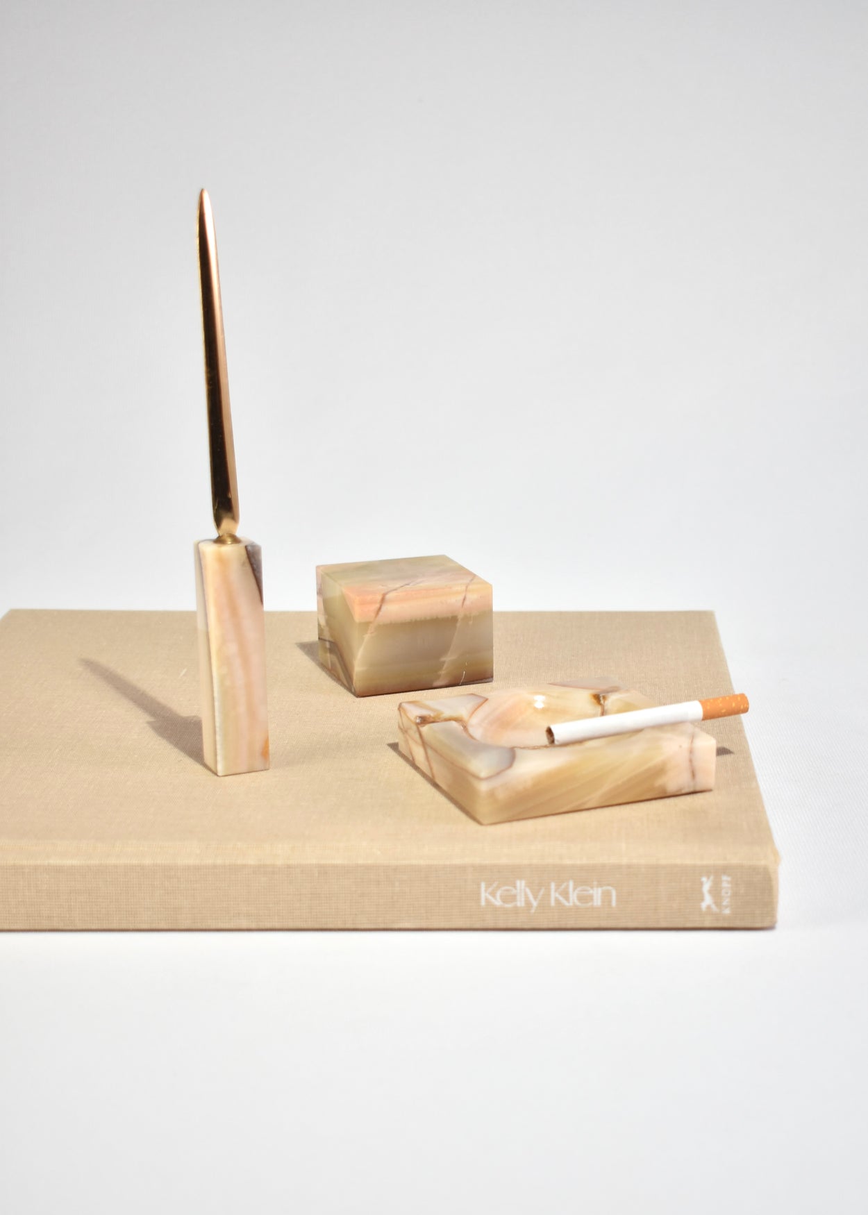 Italian Onyx Desk Set