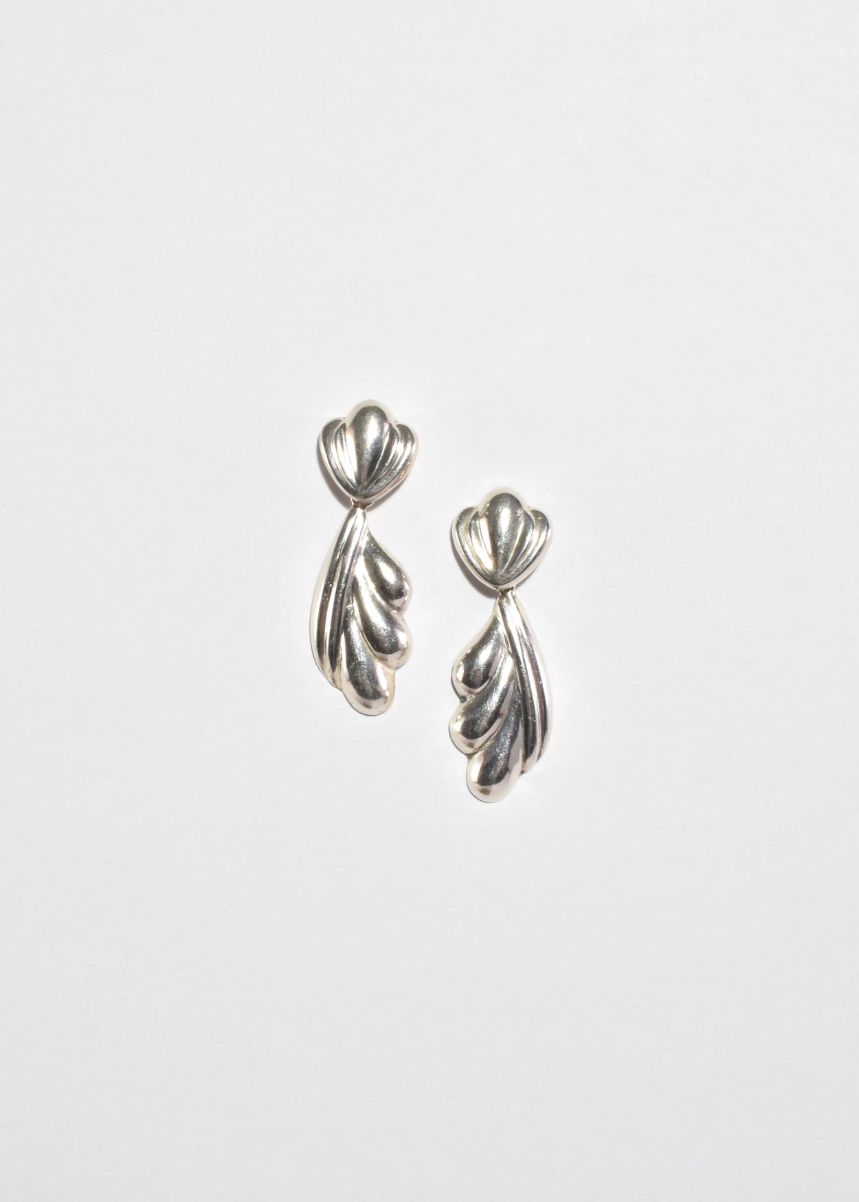 Sculptural Ribbed Drop Earrings