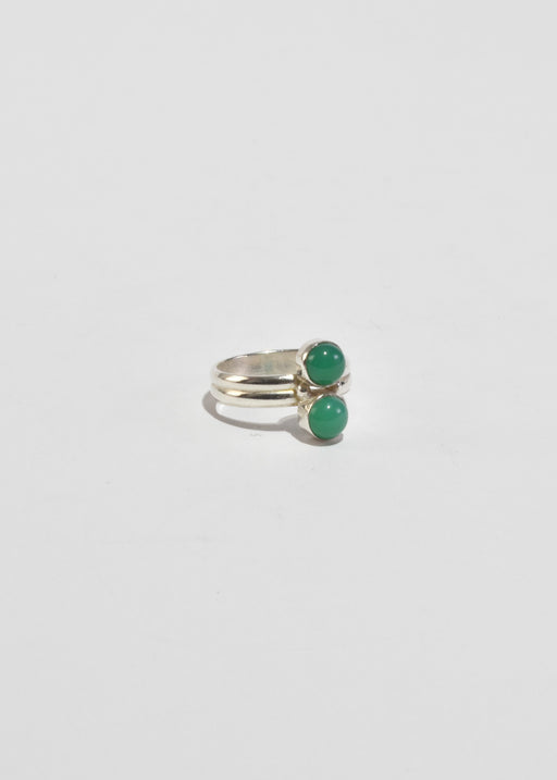 Double Chrysoprase Ring