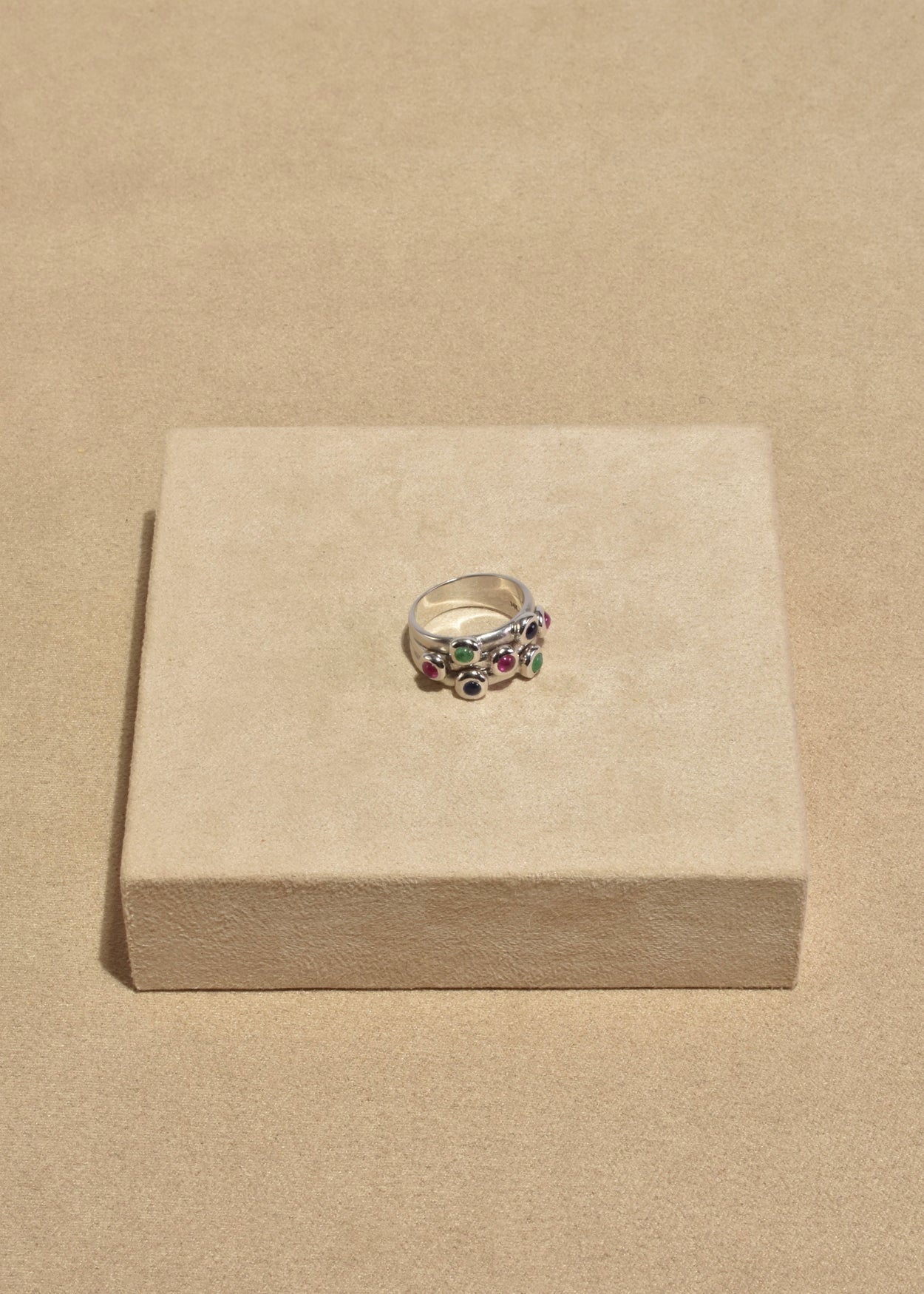 Colorful White Gold Ring