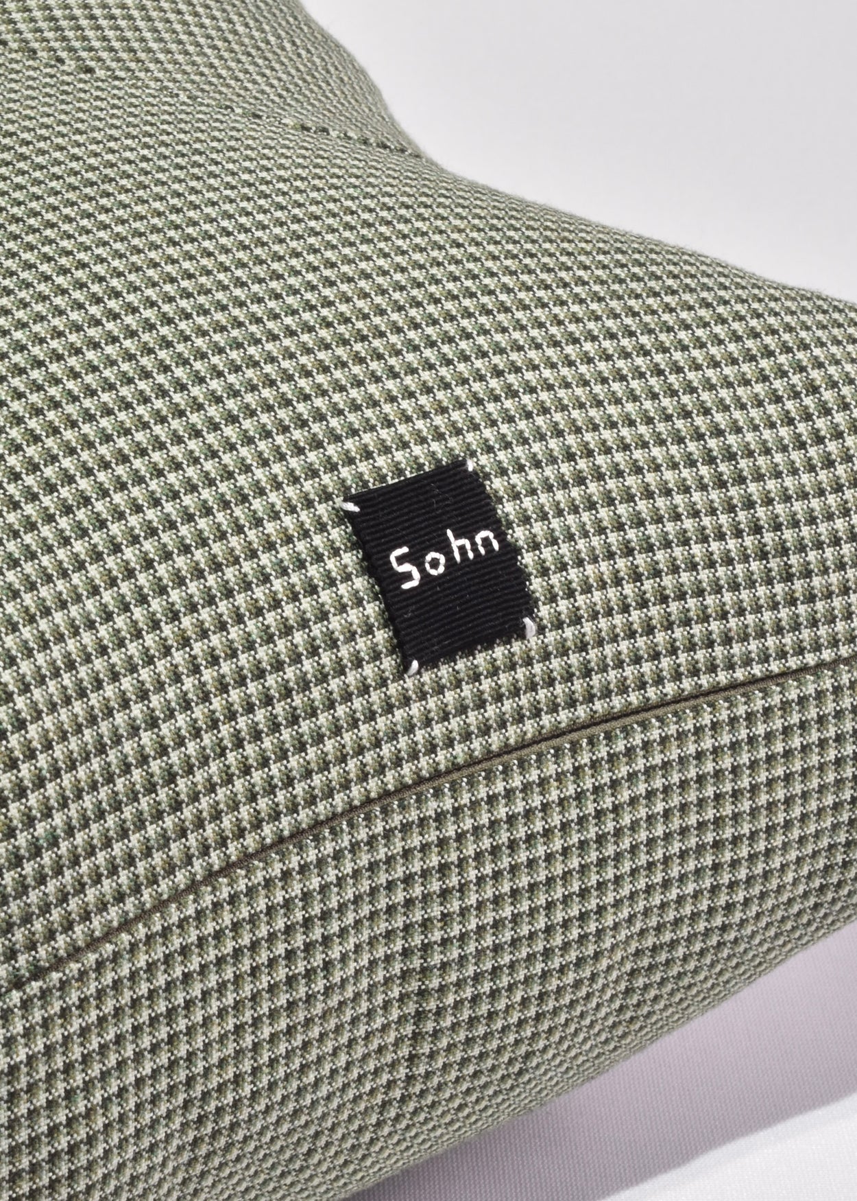 Right Hand Pillow in Green Tweed