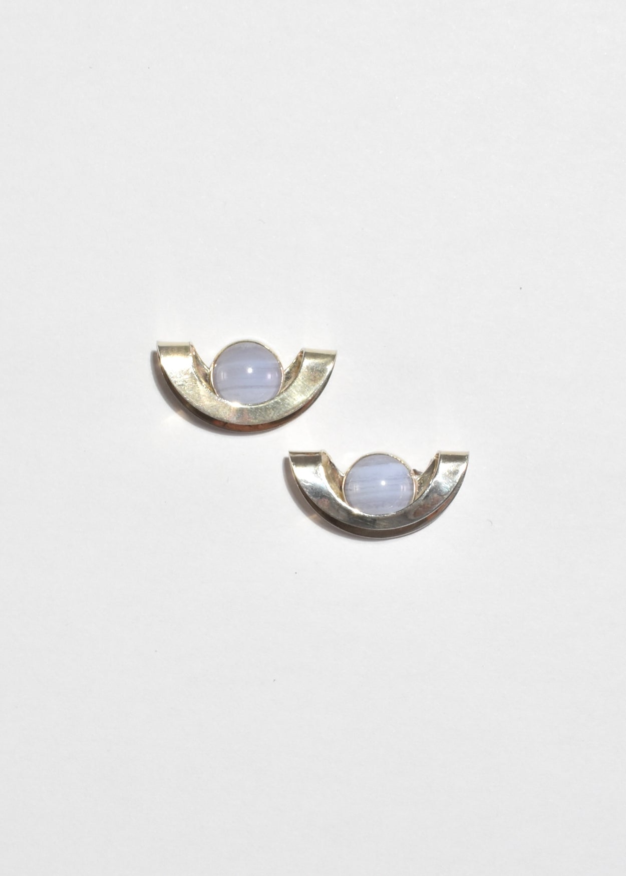 Curved Lace Agate Earrings
