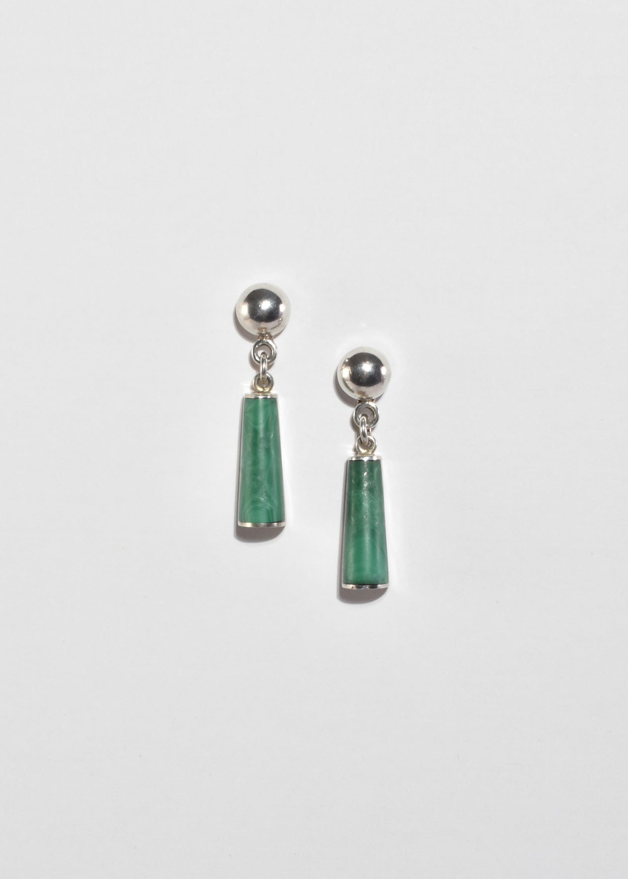 Sculptural Malachite Earrings