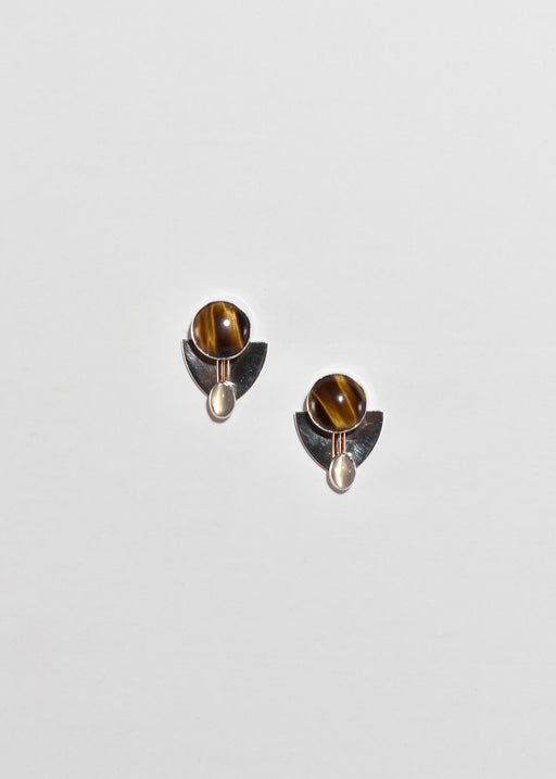 Tiger's Eye Moonstone Earrings