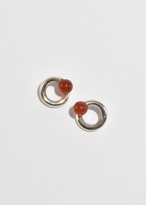 Carnelian Circle Earrings