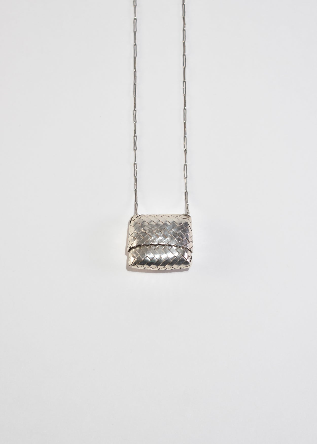 Woven Sterling Box Necklace