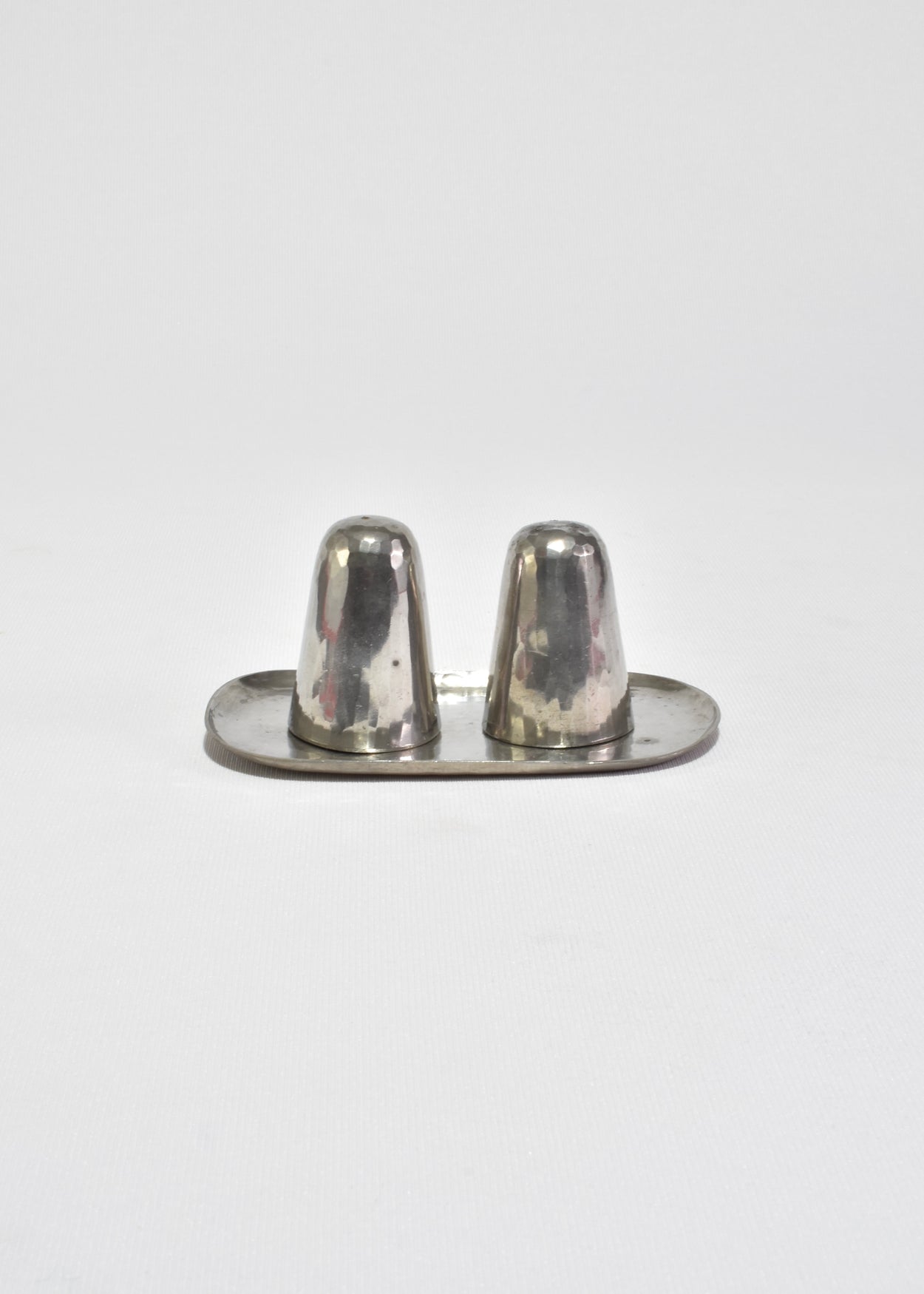 Hammered Pewter Salt and Pepper Shakers