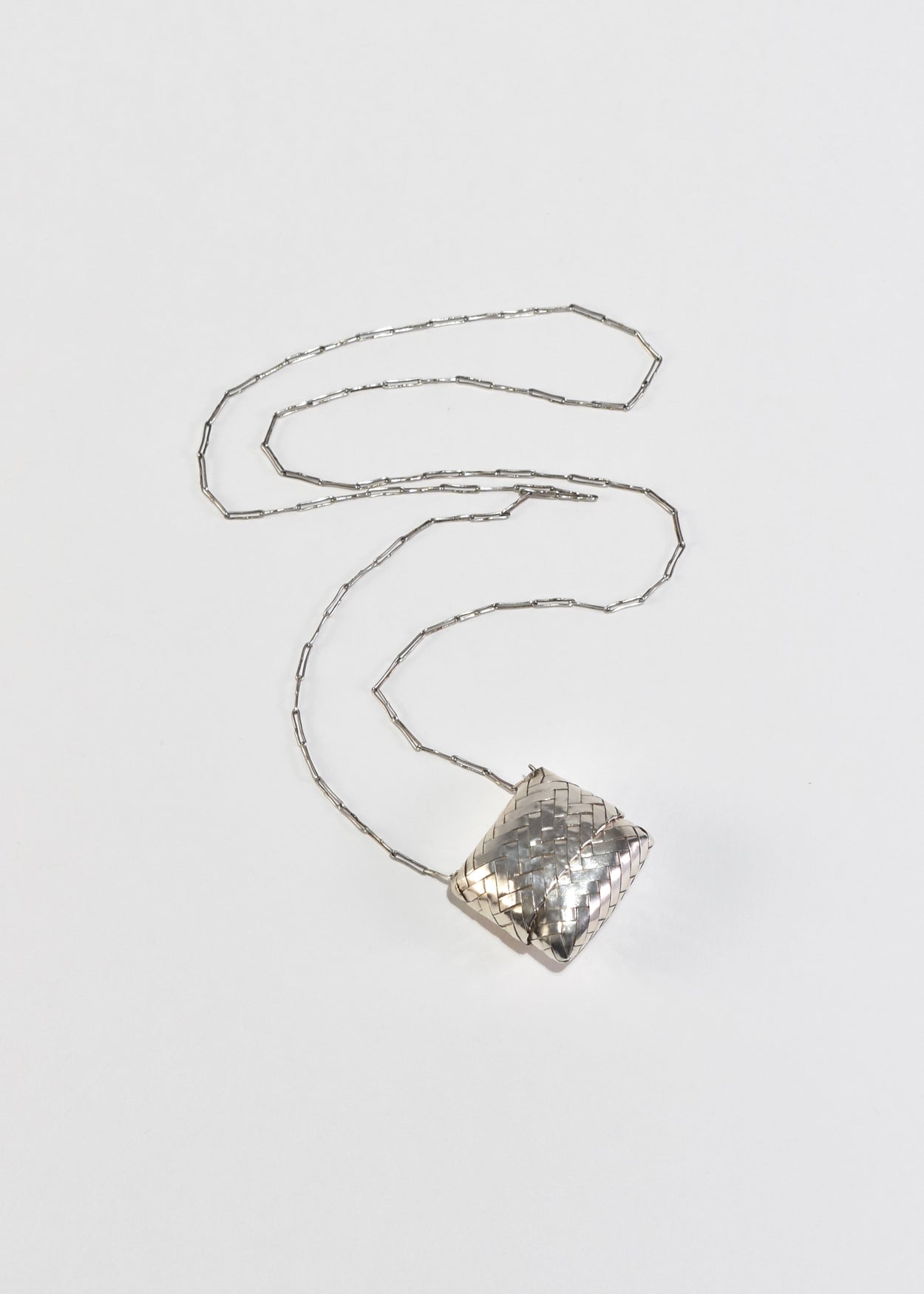 Woven Sterling Box Necklace