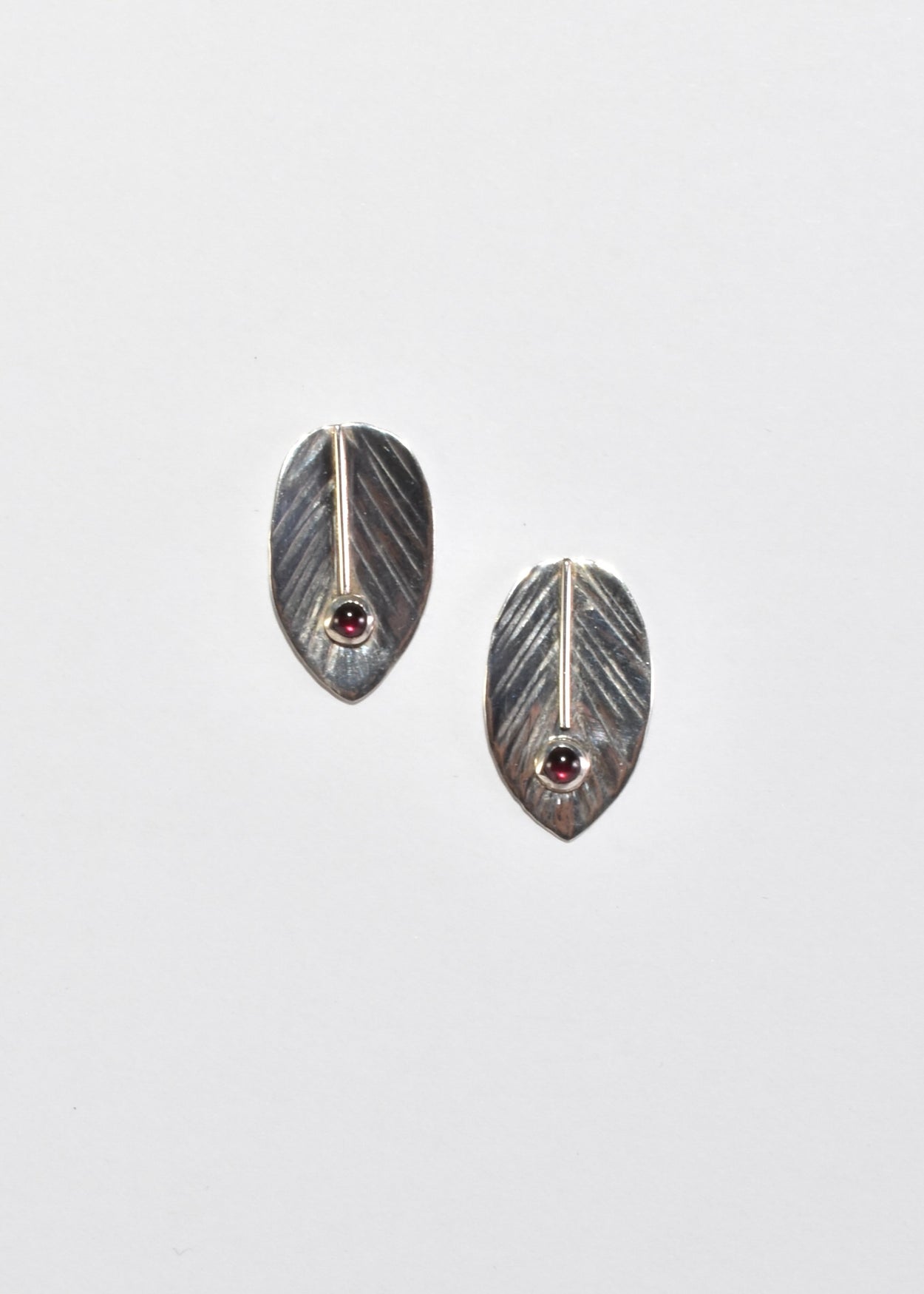 Garnet Leaf Earrings