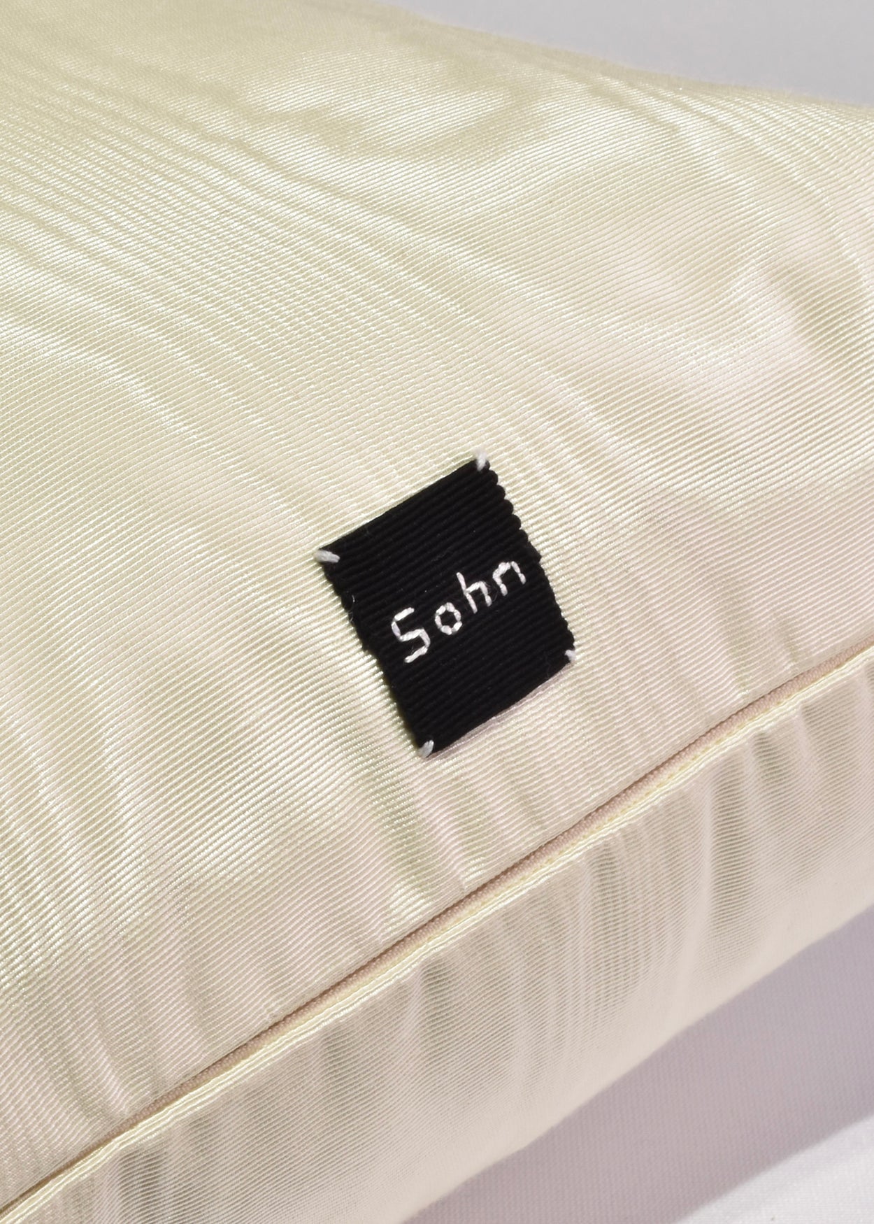 Left Hand Pillow in Ivory Moiré