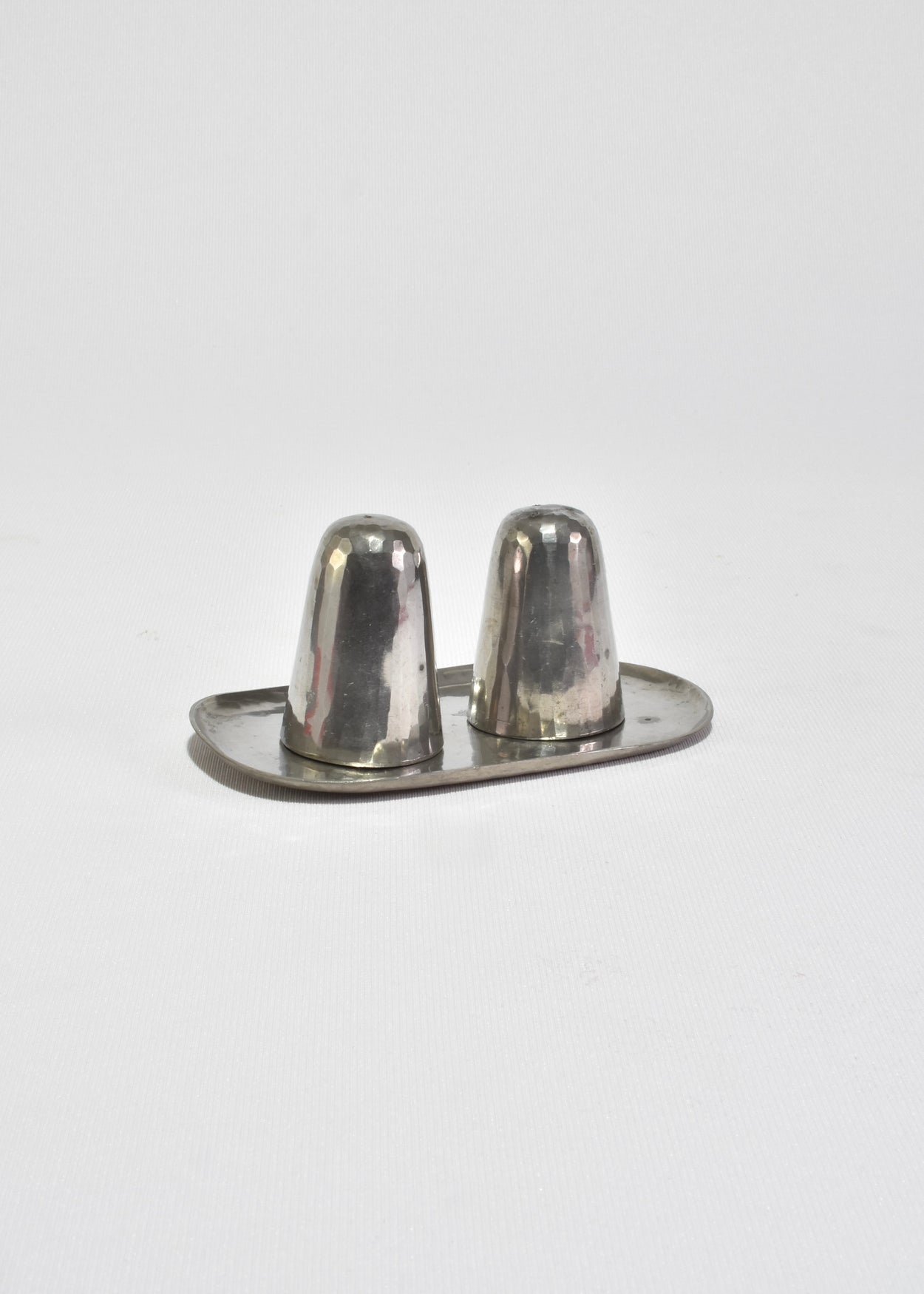 Hammered Pewter Salt and Pepper Shakers