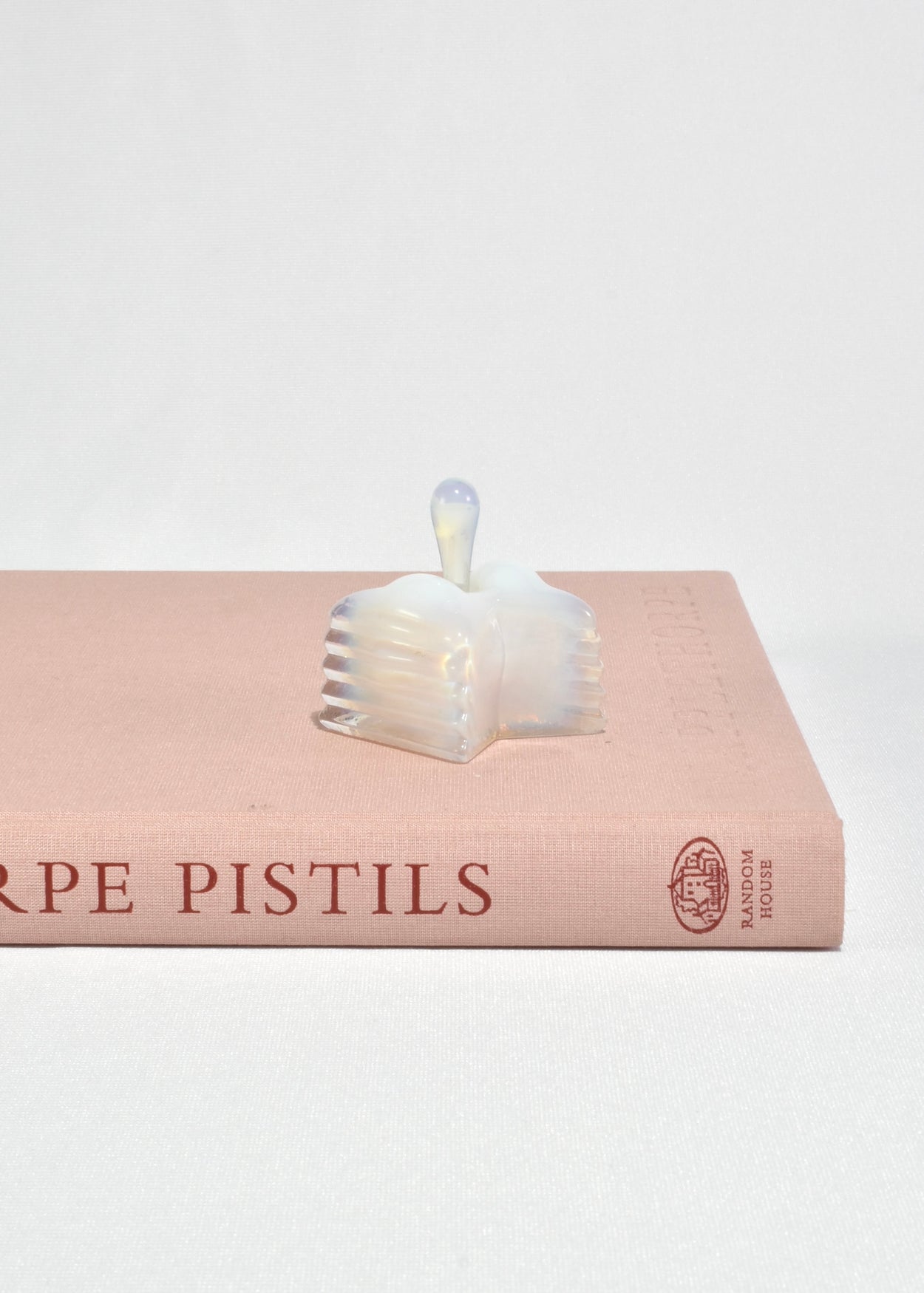Ribbed Opalescent Glass Perfume Bottle