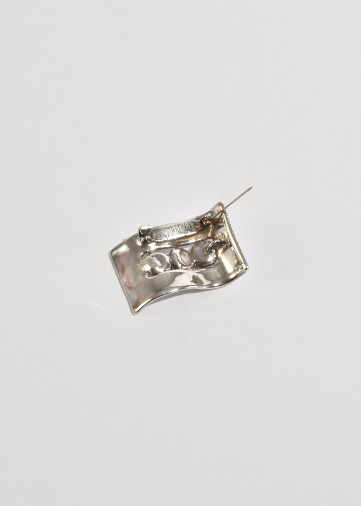 Curved Moonstone Brooch