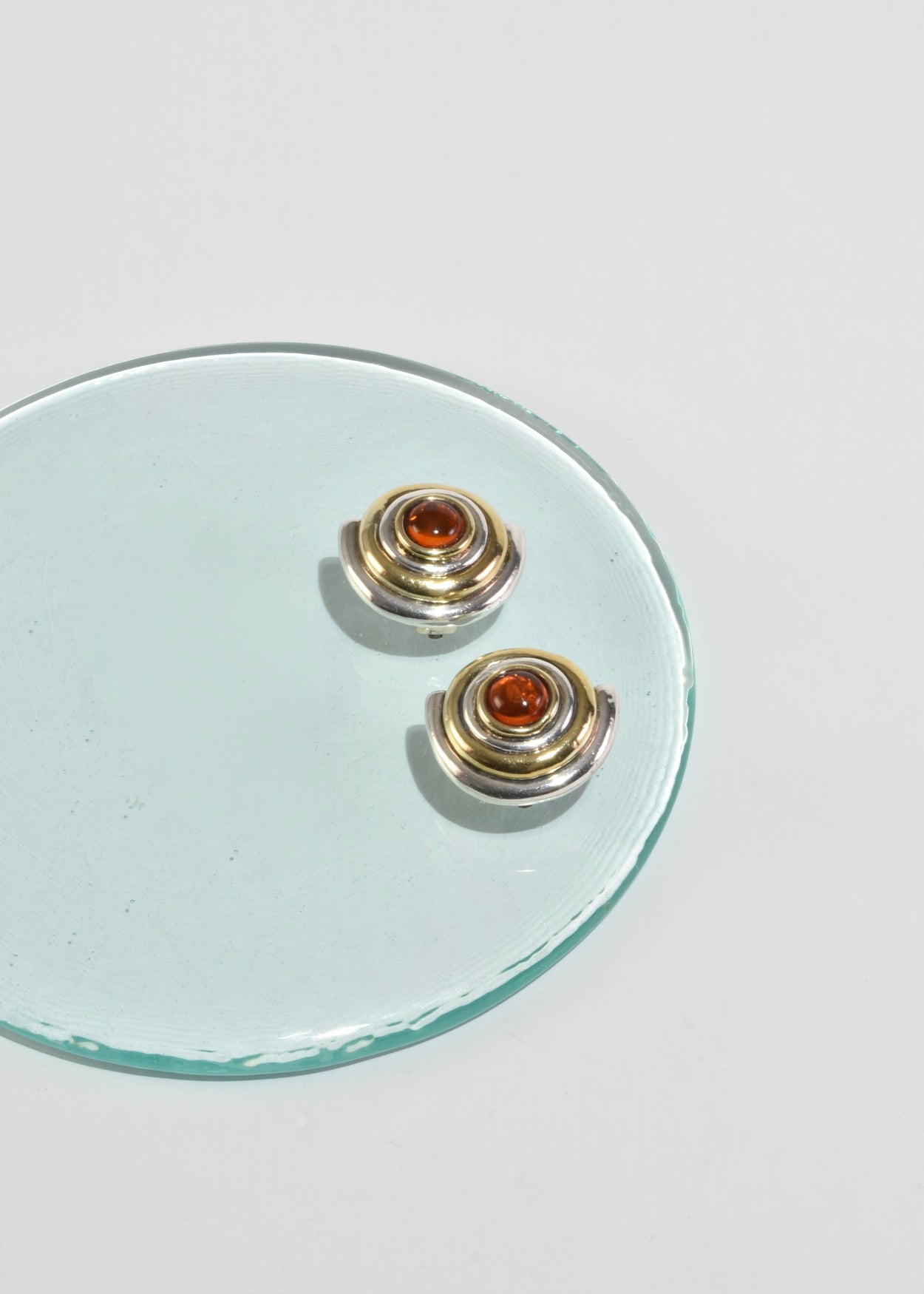 Two-Tone Amber Earrings