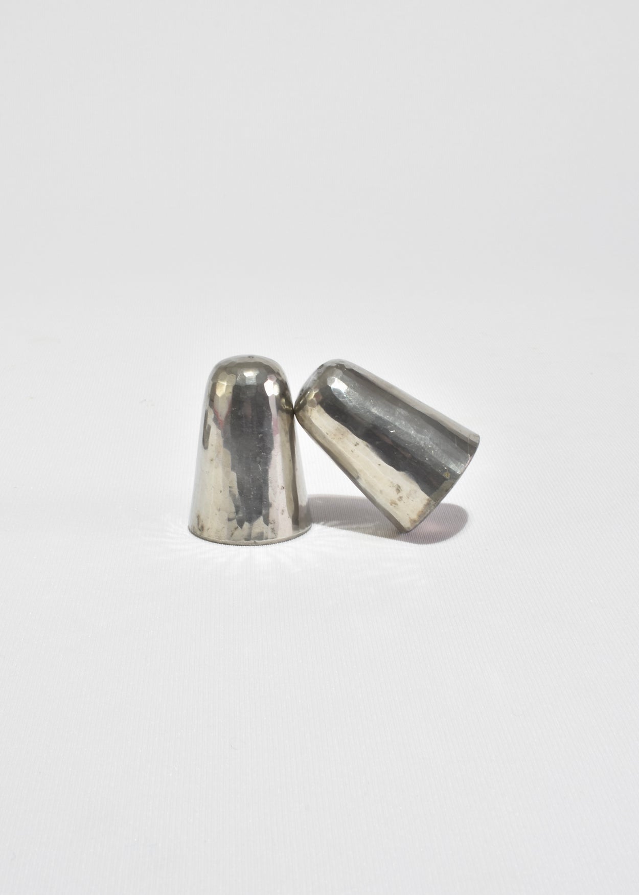 Hammered Pewter Salt and Pepper Shakers