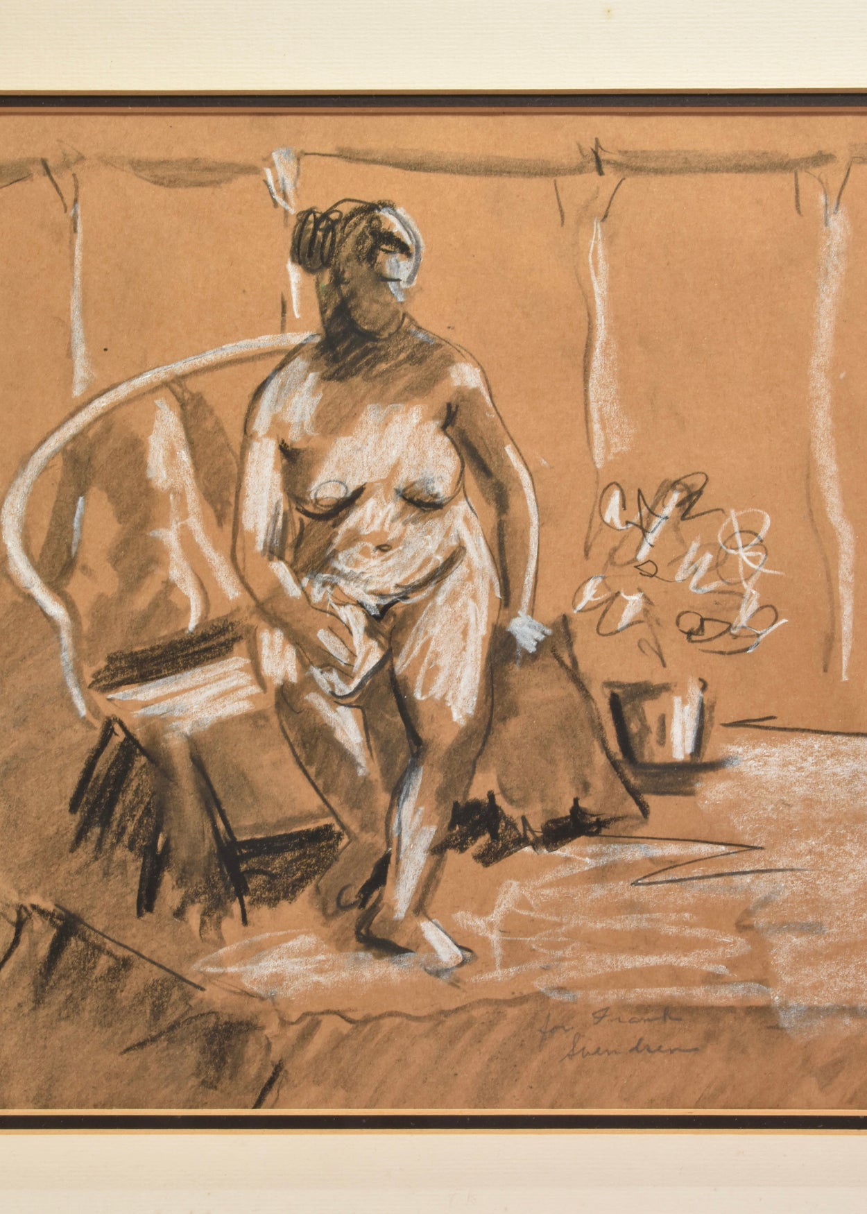 Seated Figure Study, Framed