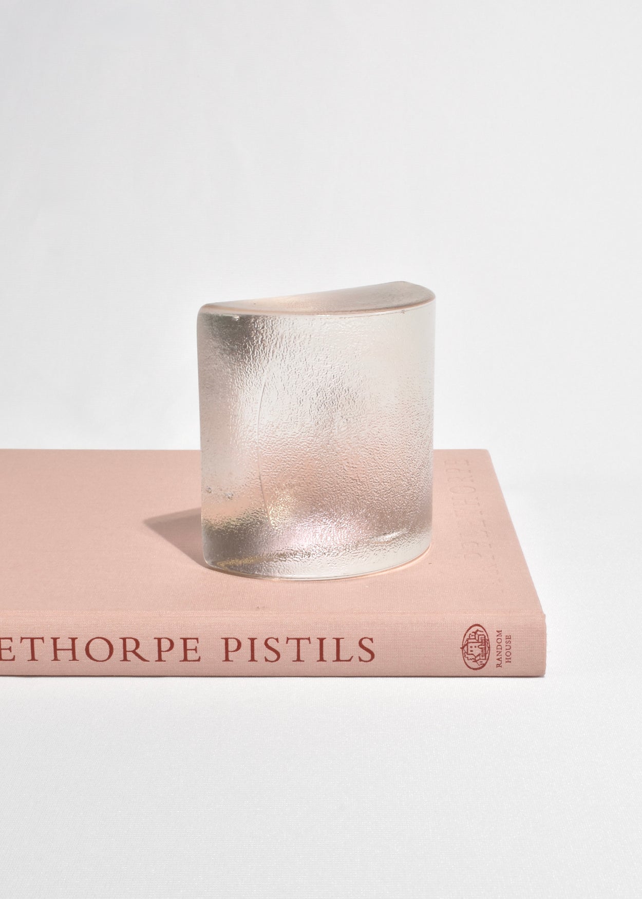 Textured Half Moon Glass Bookends