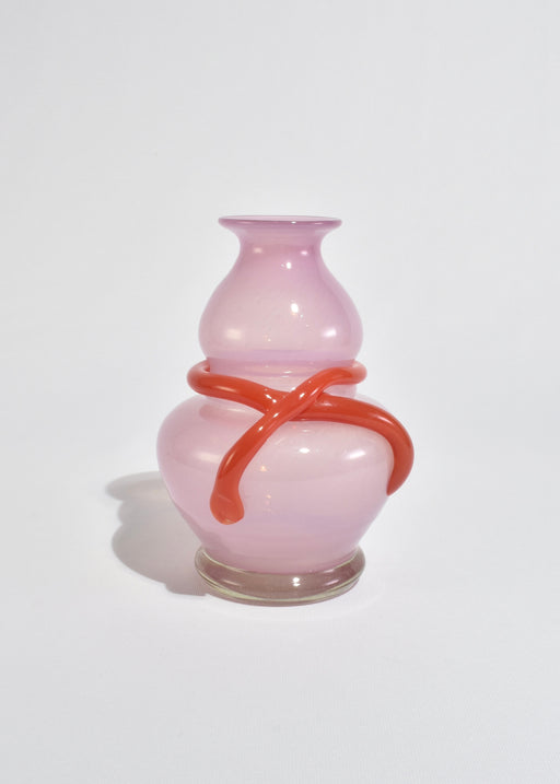 Red Ribbon Glass Vase