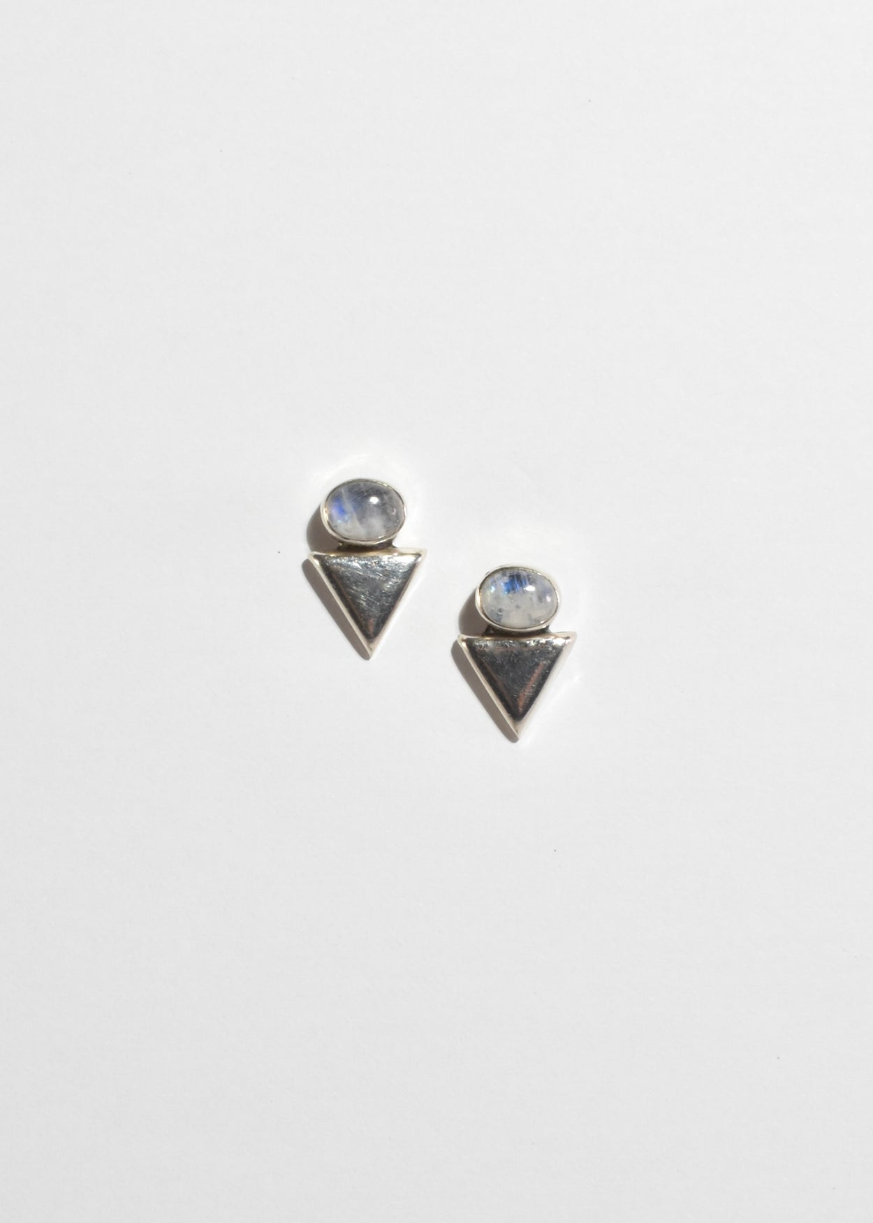 Moonstone Triangle Earrings
