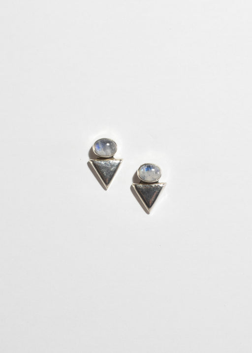Moonstone Triangle Earrings