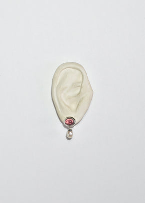 Silver Tourmaline Pearl Earrings