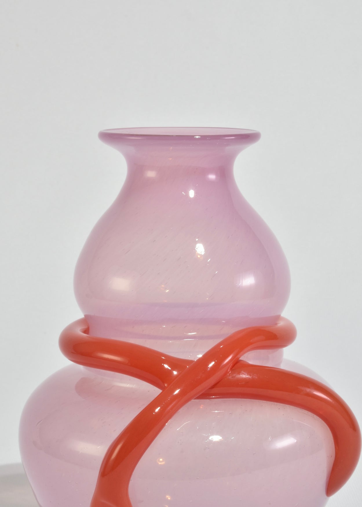 Red Ribbon Glass Vase