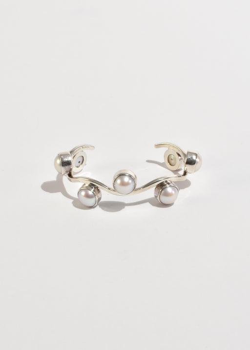 Wavy Pearl Cuff Bracelet
