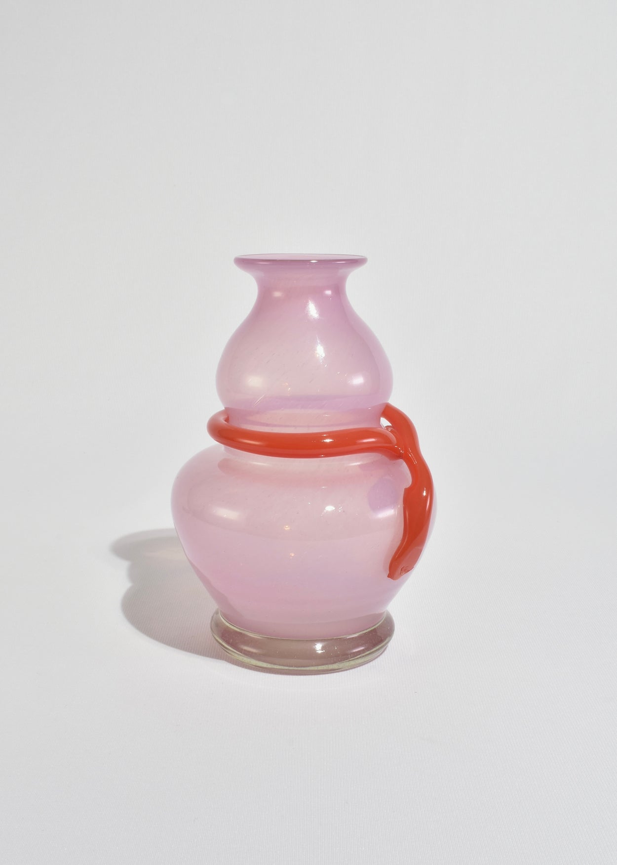 Red Ribbon Glass Vase