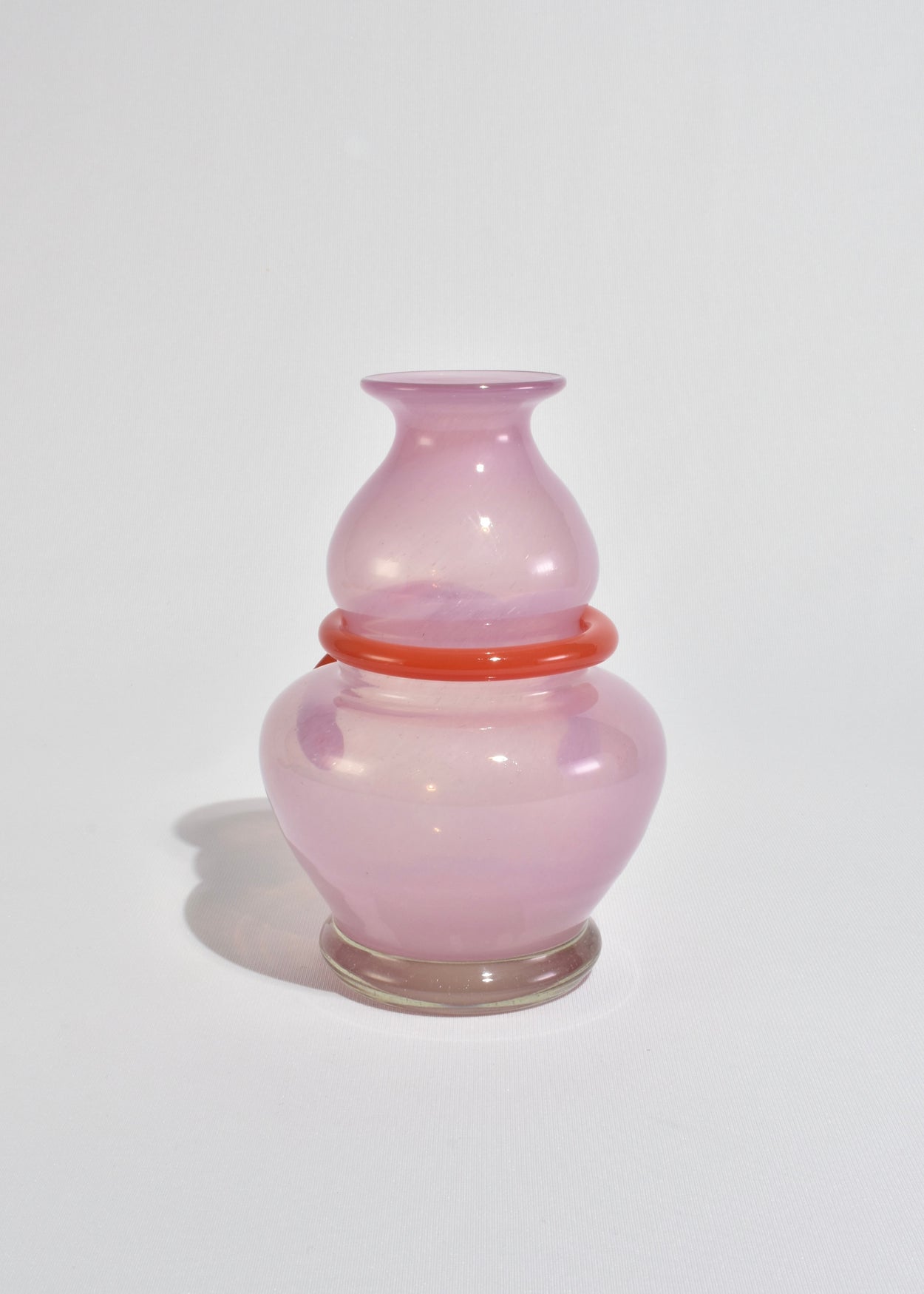 Red Ribbon Glass Vase