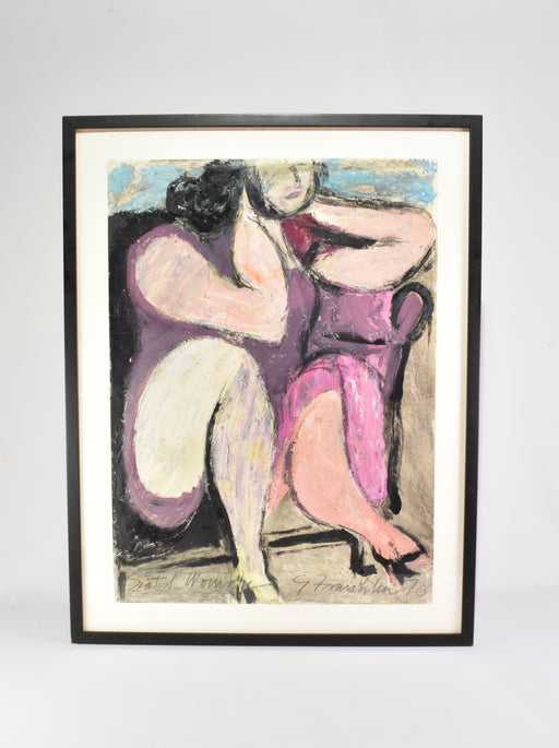 Seated Woman Painting, Framed