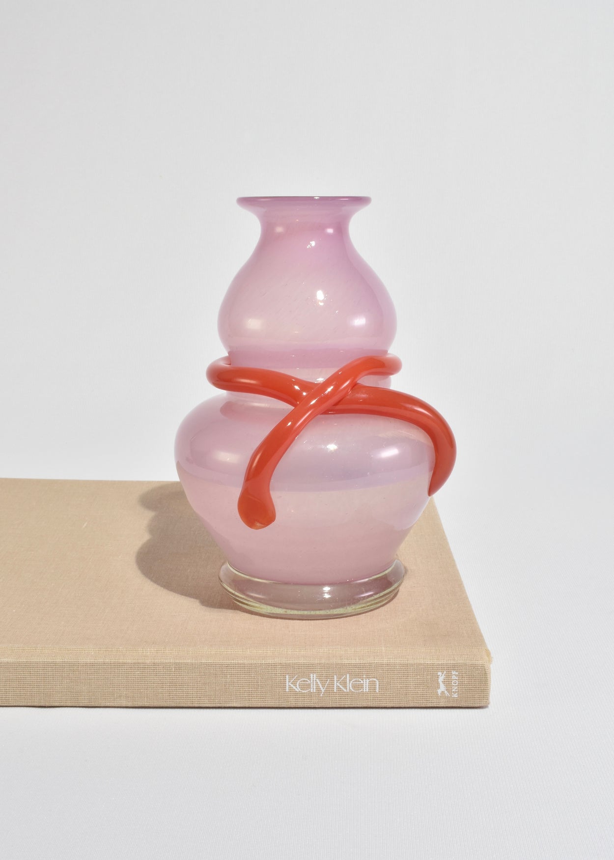 Red Ribbon Glass Vase