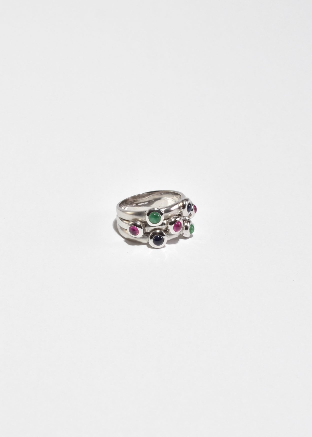 Colorful White Gold Ring