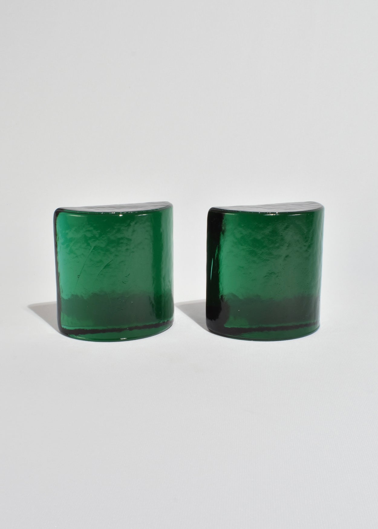 Emerald Glass Bookends
