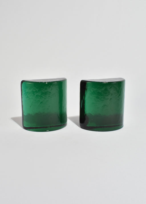 Emerald Glass Bookends