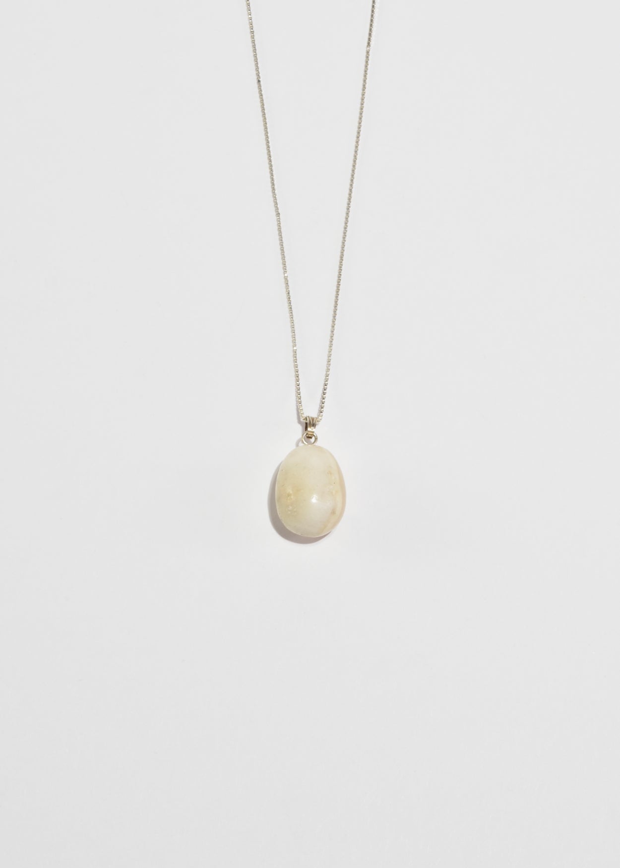 Moonstone Egg Pendant Necklace