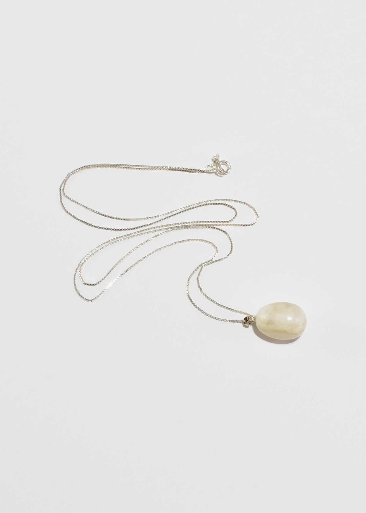 Moonstone Egg Pendant Necklace