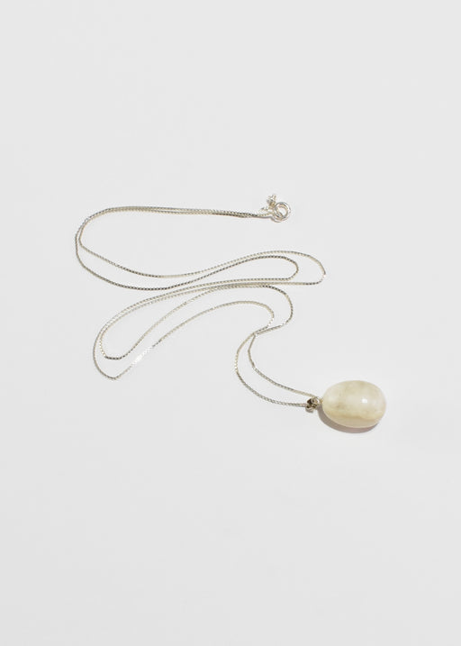Moonstone Egg Pendant Necklace