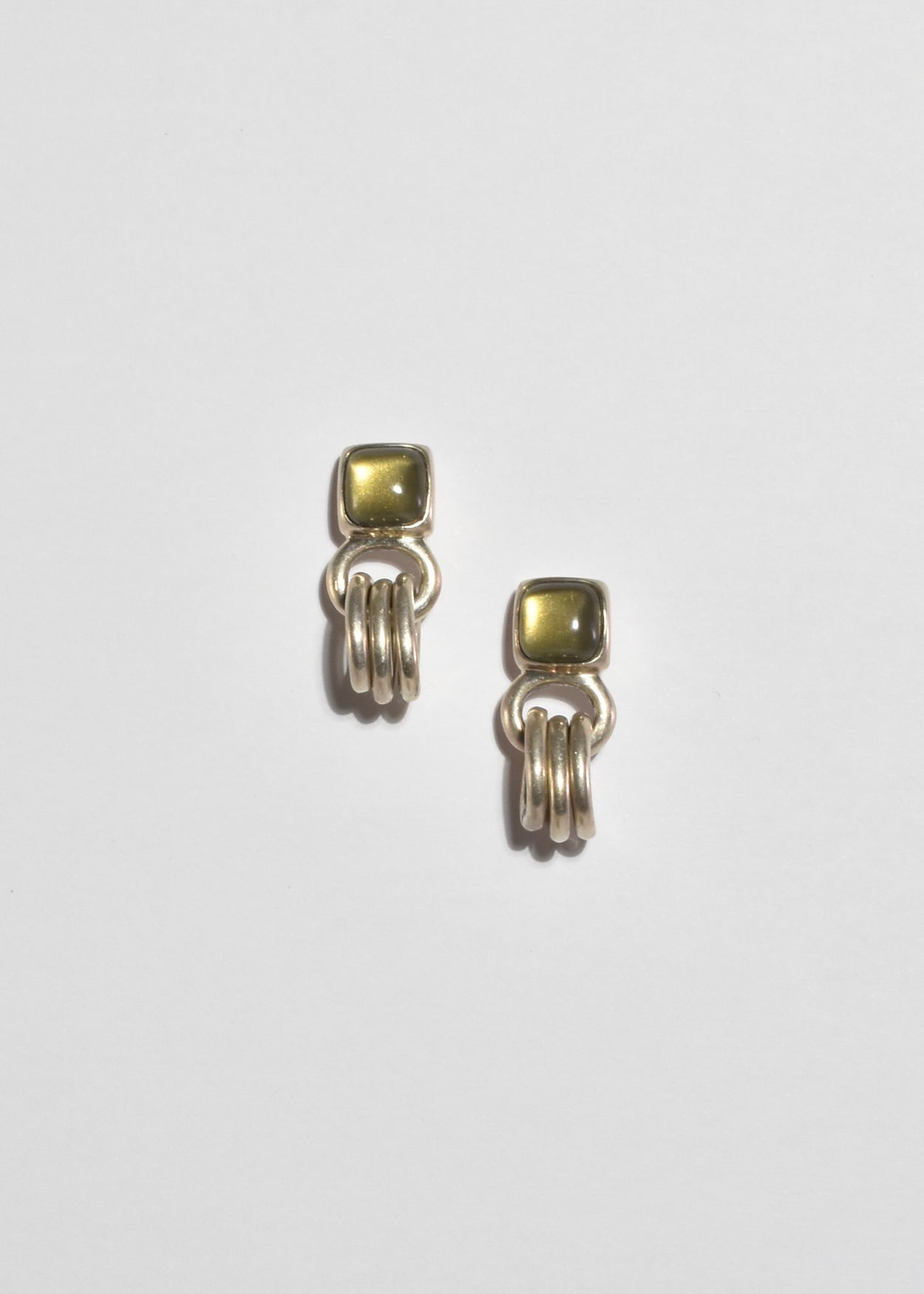 Glass Hoop Fringe Earrings
