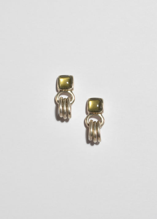 Glass Hoop Fringe Earrings