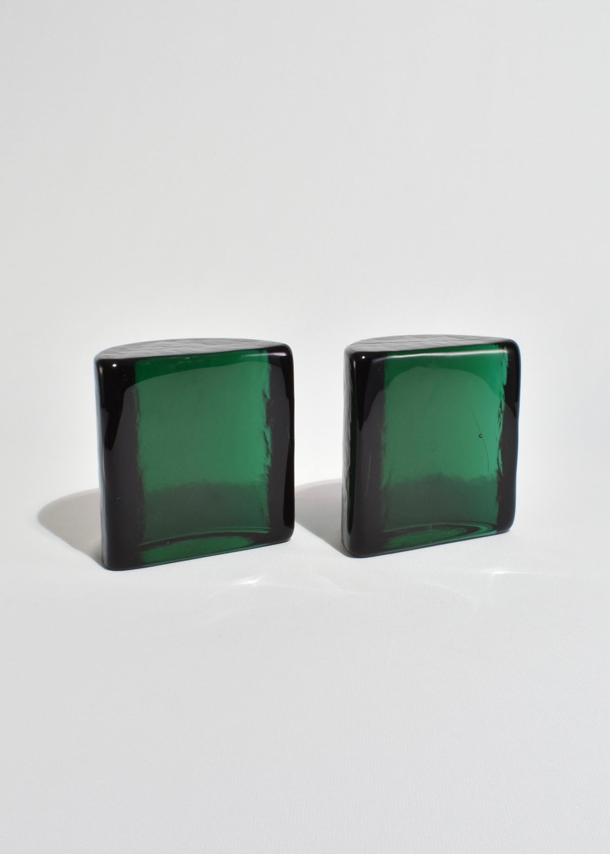 Emerald Glass Bookends
