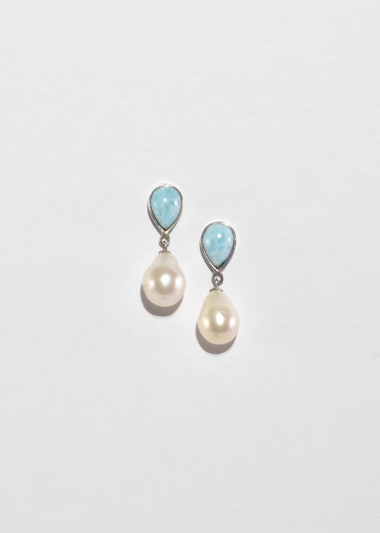 Larimar Pearl Earrings
