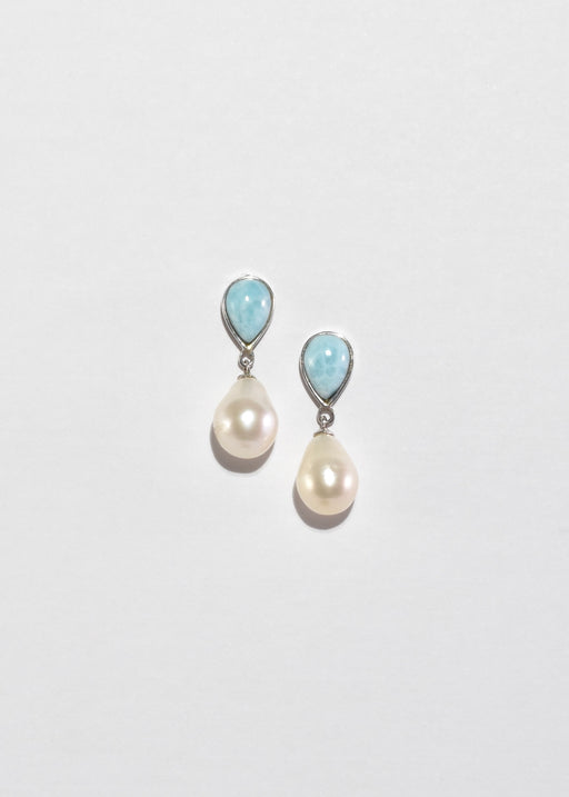 Larimar Pearl Earrings